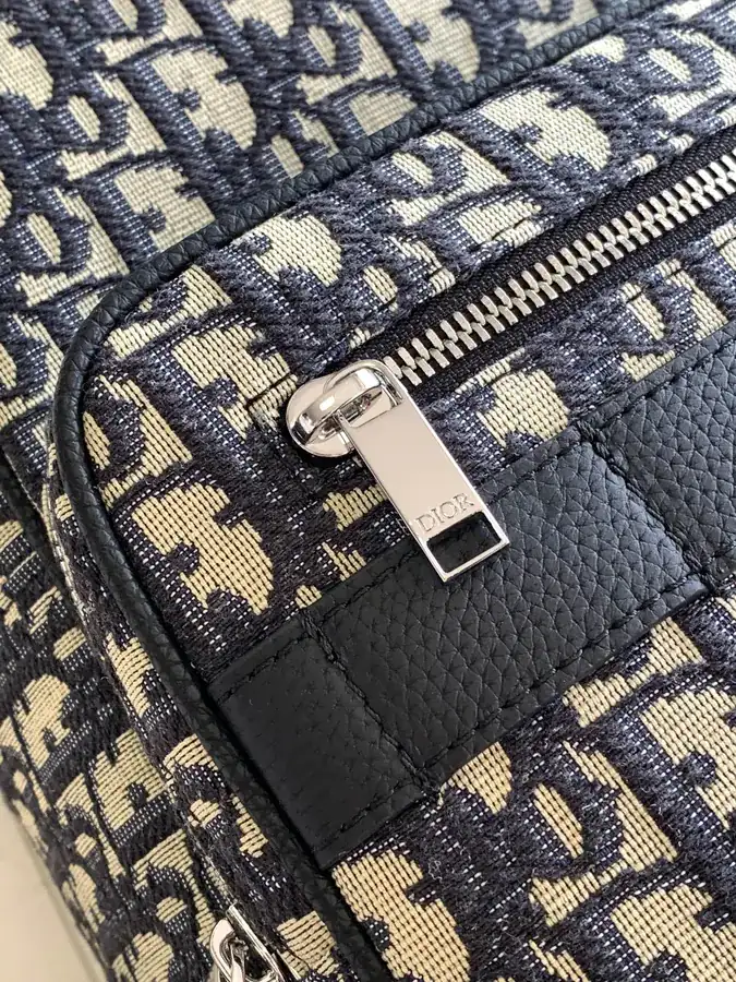 Premium Blue D Double Shoulder Bag with Logo Hardware
