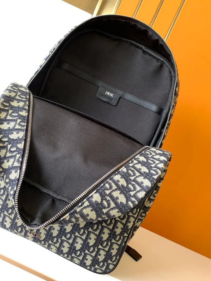 Premium Blue D Double Shoulder Bag with Logo Hardware