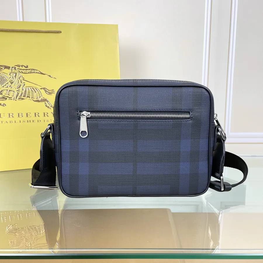 BURBERRY Navy Blue Bucket Bag