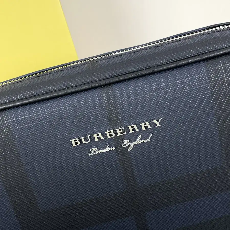 BURBERRY Navy Blue Bucket Bag