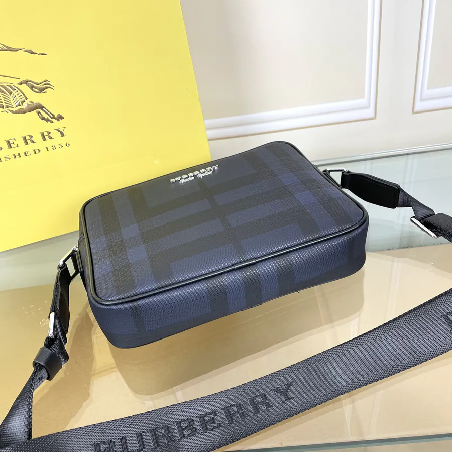 BURBERRY Navy Blue Bucket Bag