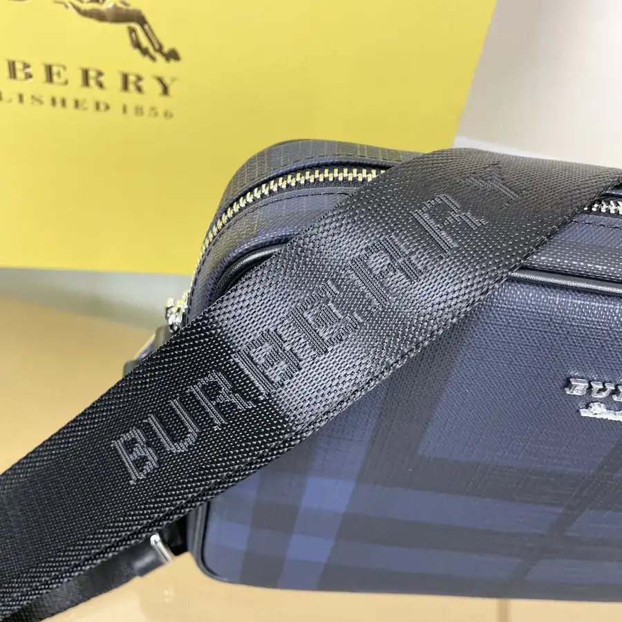 BURBERRY Navy Blue Bucket Bag