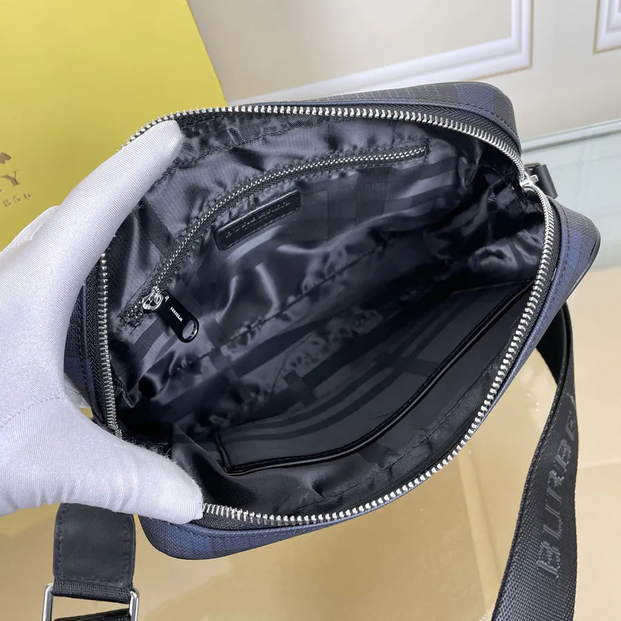 BURBERRY Navy Blue Bucket Bag