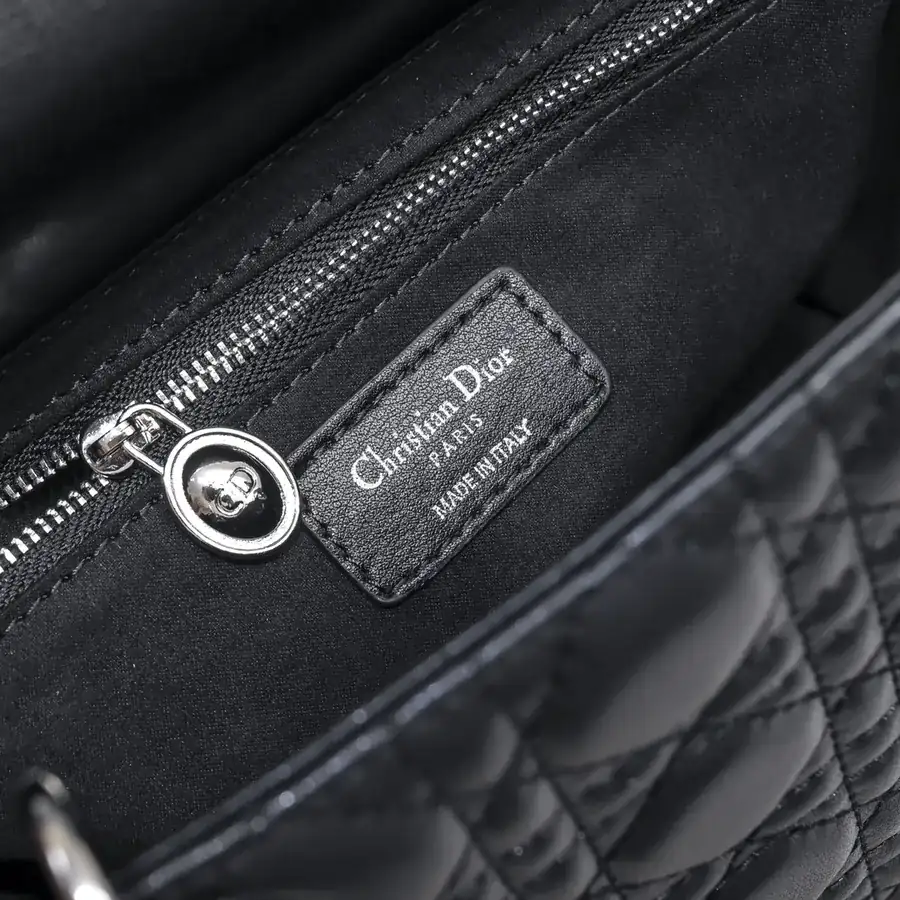 My Lady Black Silver Five Panel Leather Bucket Bag