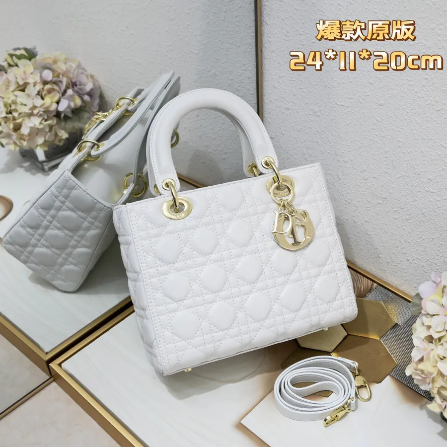My Lady White Genuine Leather Bucket Bag