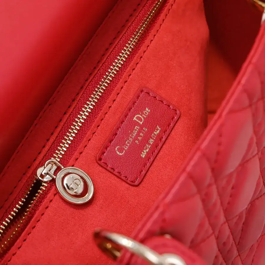 My Lady Red Five Panel Leather Bucket Bag