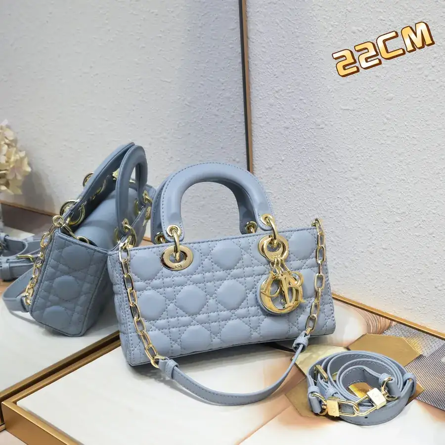 D joy Small Bucket Bag with Magnetic Closure, Grained Calfskin