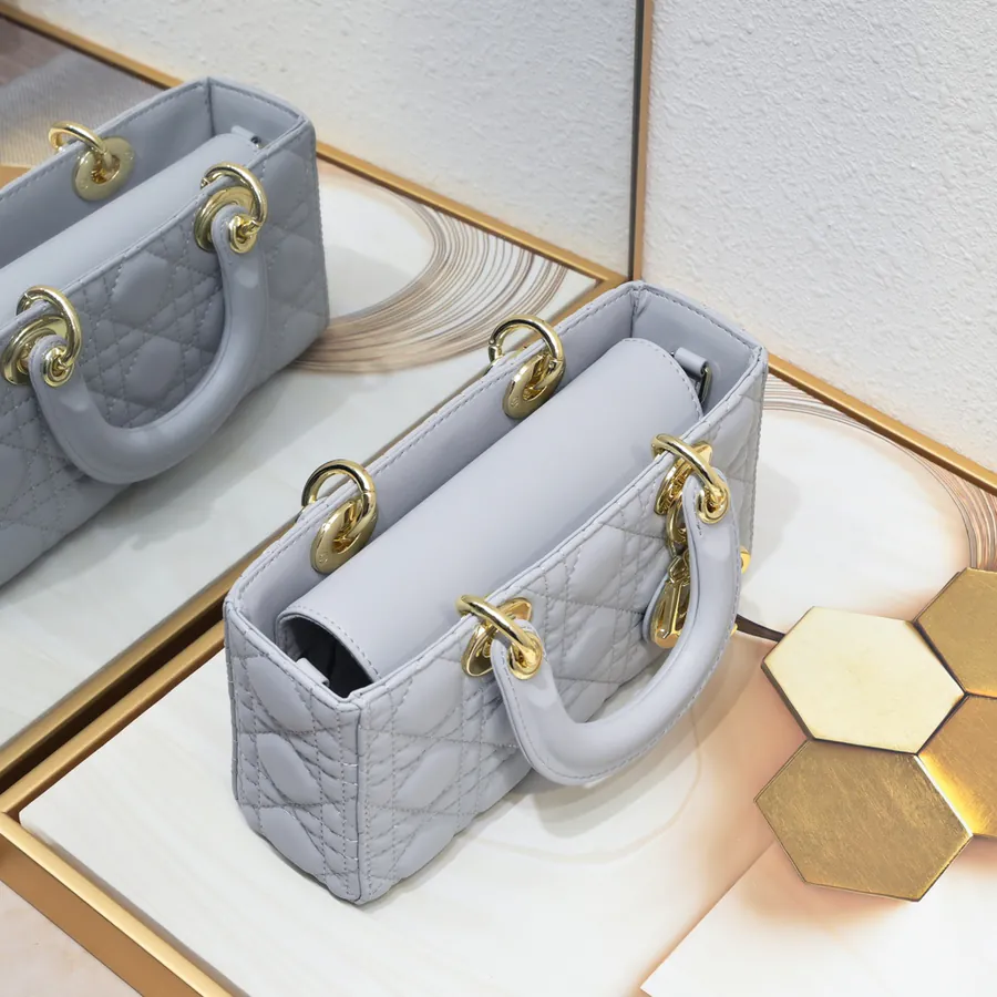D joy Small Bucket Bag with Magnetic Closure, Grained Calfskin