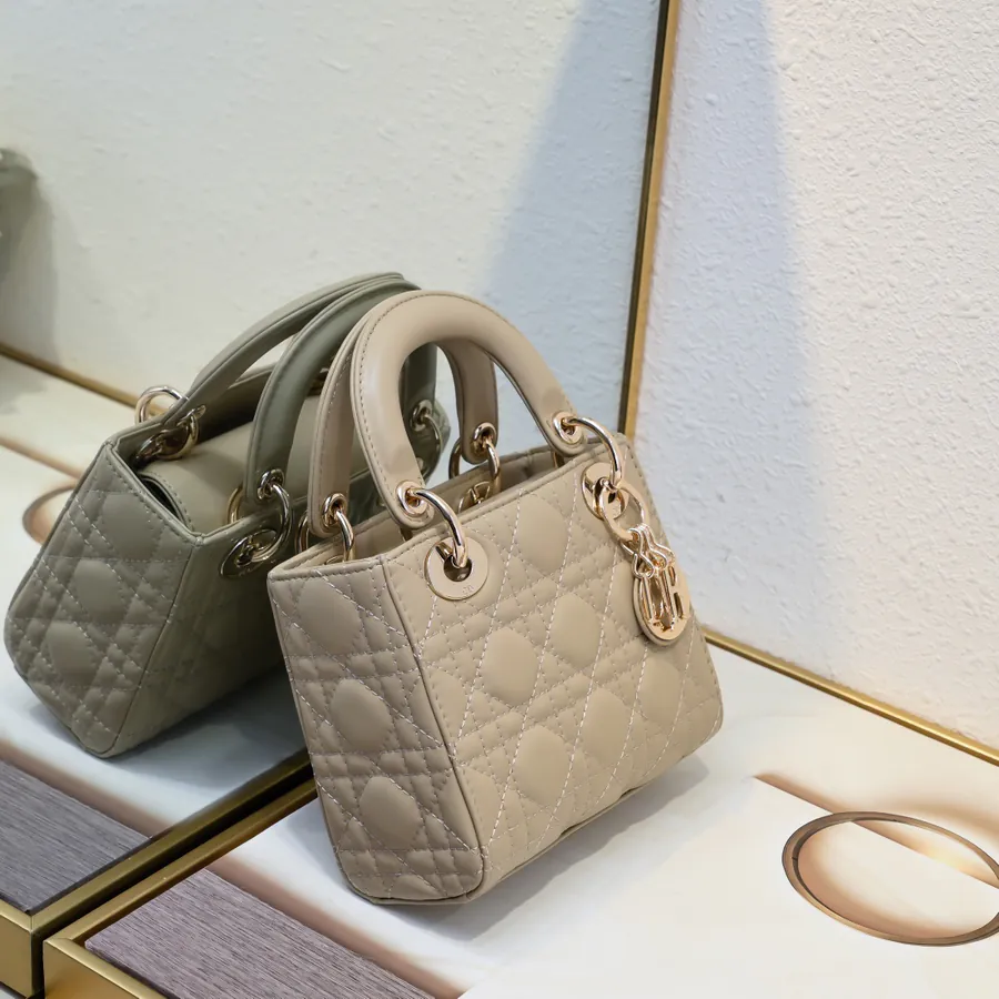 Dai Fei Bucket Bag in Apricot with Gold Trim