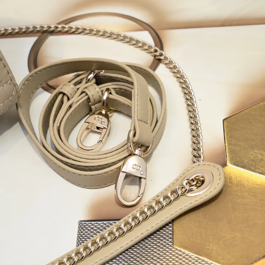 Dai Fei Bucket Bag in Apricot with Gold Trim