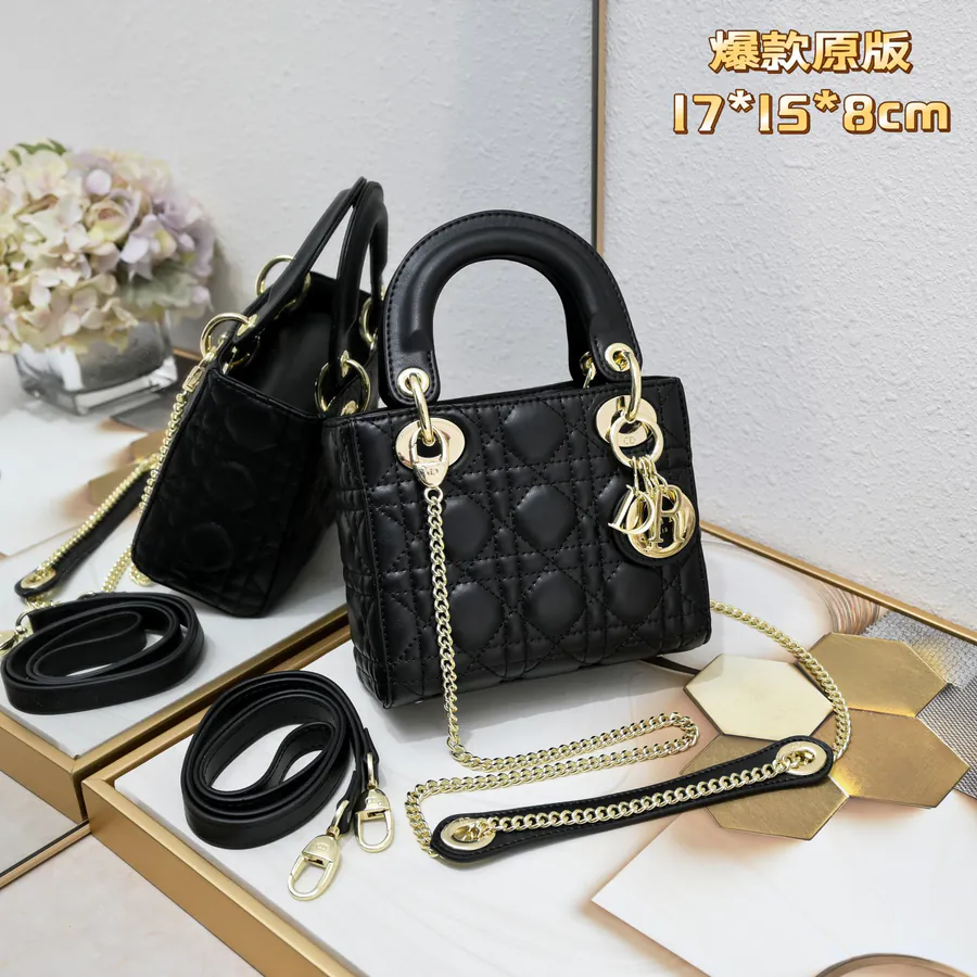 Dai Fei 3 Compartment Black Gold Zipper