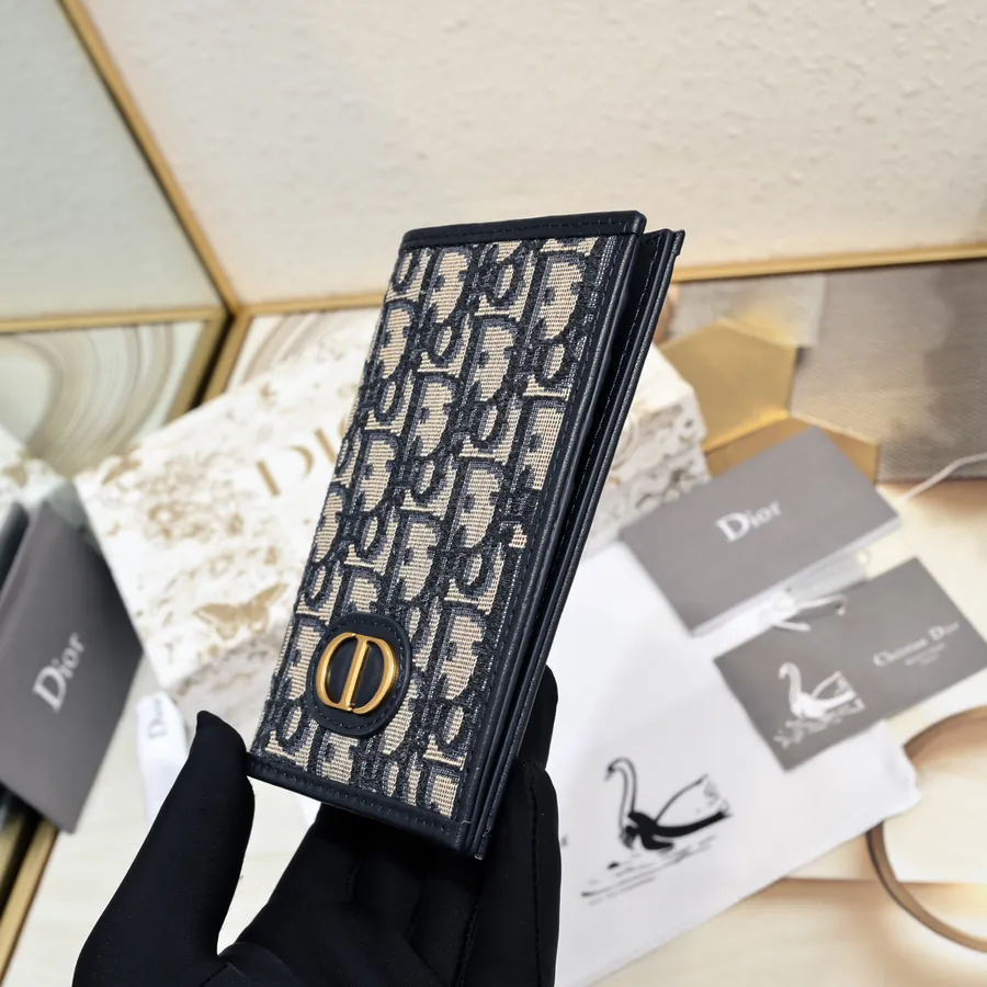 30 Montaigne Passport Case in Blue Oblique Print
