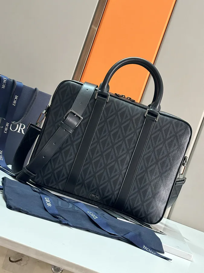 Dior 2024 Autumn Collection Bucket Bag Black Canvas