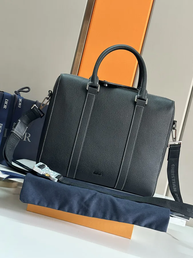 Lingot Series Briefcase Premium Original, Grained Calfskin & Smooth Leather