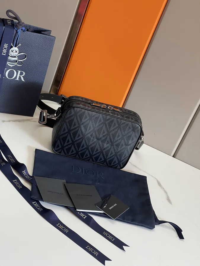 Hit the Road Messenger Bag Marc Bohan Diamond Pattern