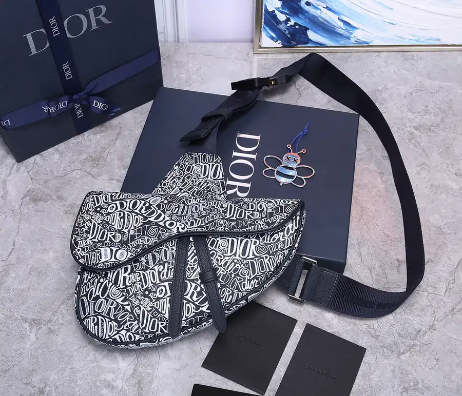 DIOR Saddle Bag New Color Pure Blue Grained Calfskin