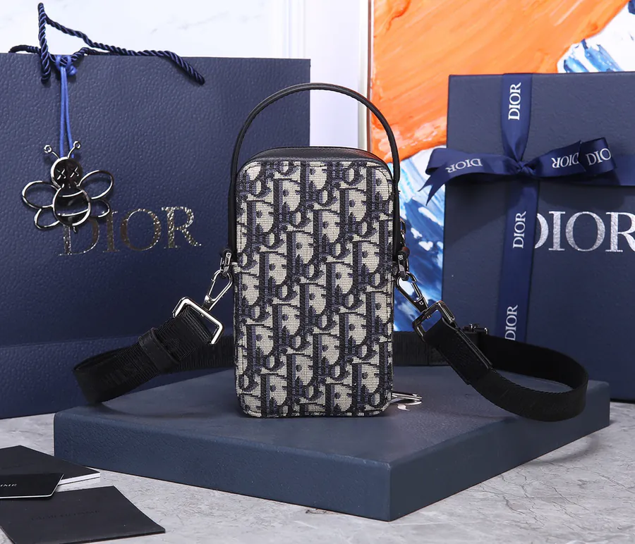 Top Original Oblique Print Bucket Bag with Adjustable Strap