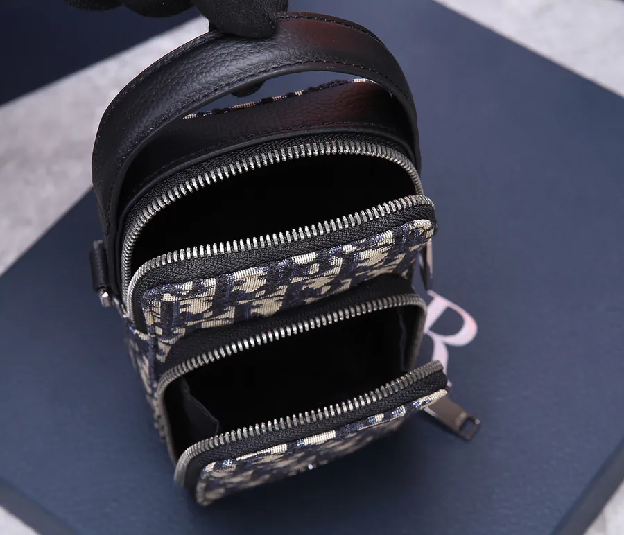 Top Original Oblique Print Bucket Bag with Adjustable Strap