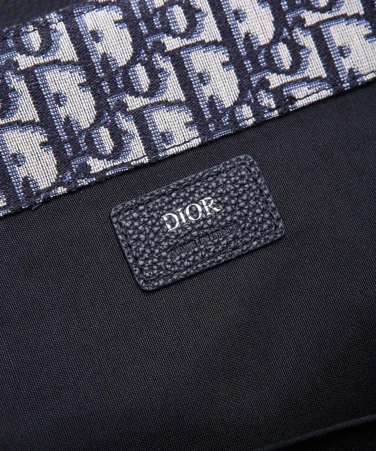 DIOR Saddle Crossbody with Oblique Print and Grained Calfskin Details
