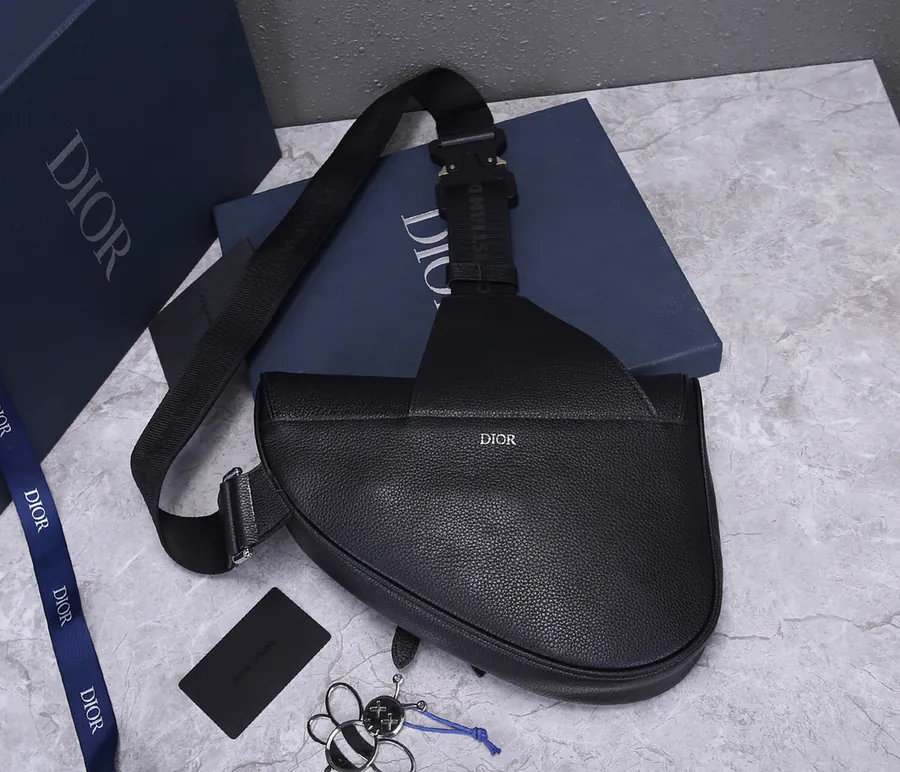 DIOR Saddle Bag Black Grained Calfskin