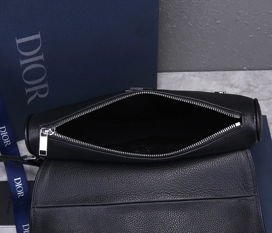 DIOR Saddle Bag Black Grained Calfskin