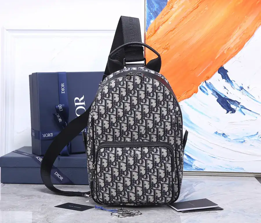 Rider Inspired Oblique Print Crossbody Backpack
