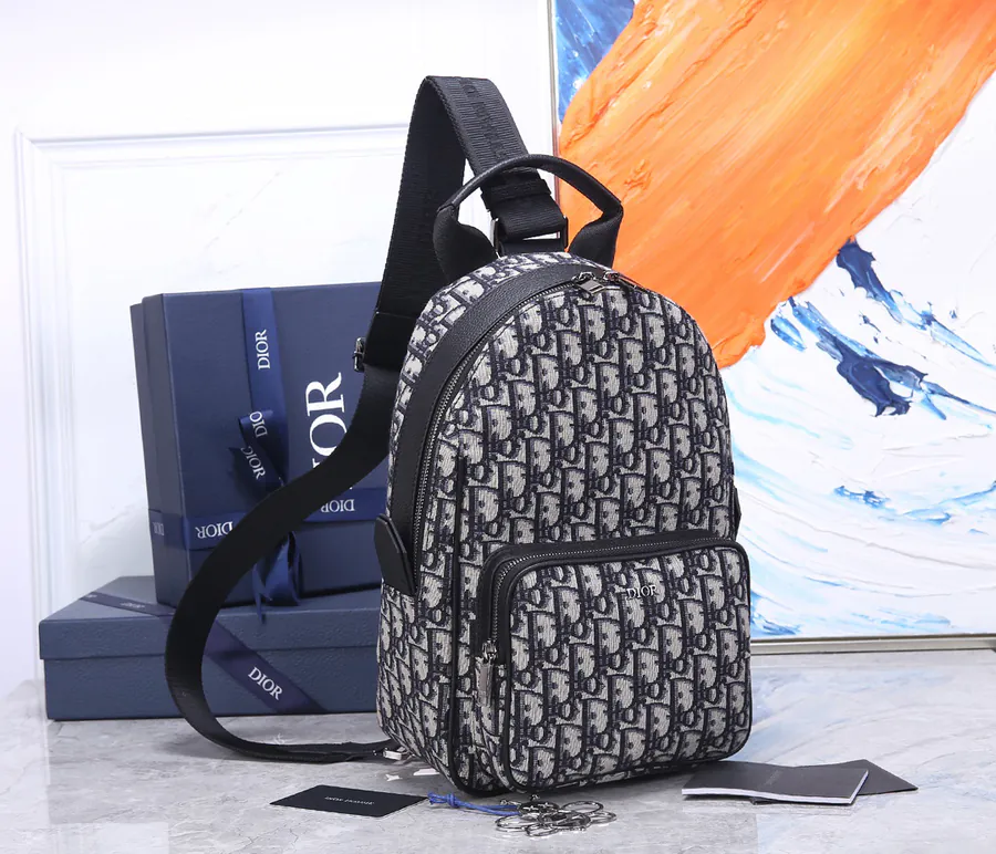 Rider Inspired Oblique Print Crossbody Backpack