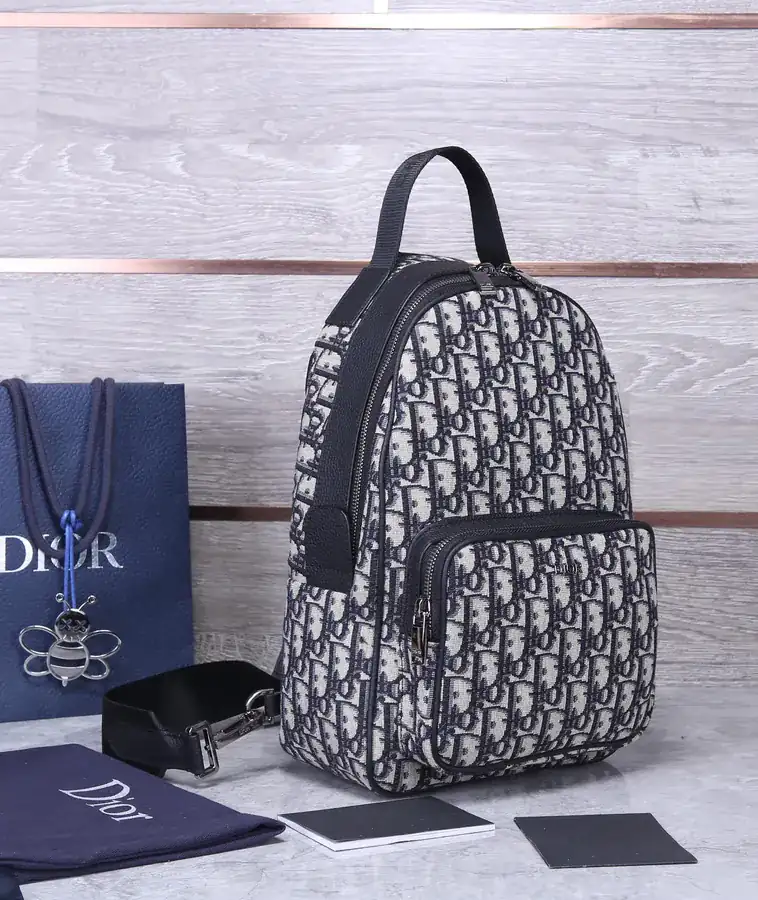 Rider Inspired Oblique Print Crossbody Backpack