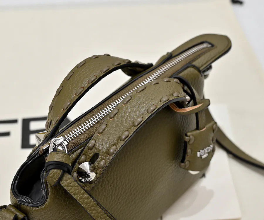FENDI Boston Tote Classic Monogram Calfskin