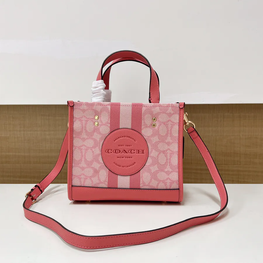 Coach Dempsey Field Tote 22 Ice Blue