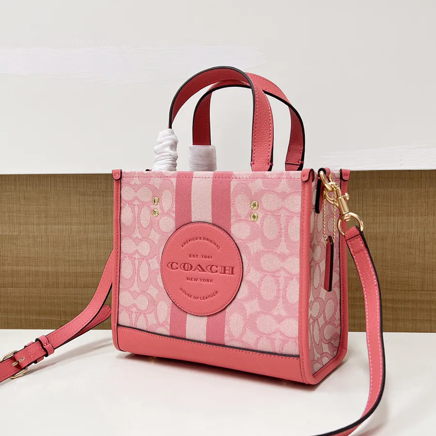 Coach Dempsey Field Tote 22 Ice Blue