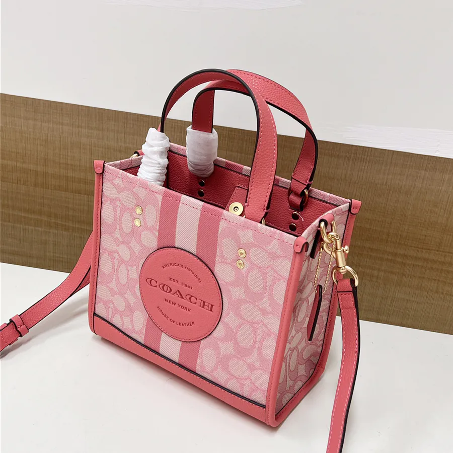 Coach Dempsey Field Tote 22 Ice Blue