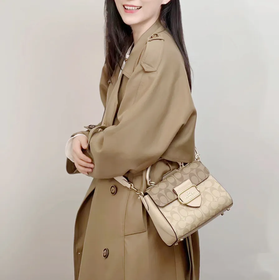 Coach Morgan Briefcase in Popular Latte Check Color