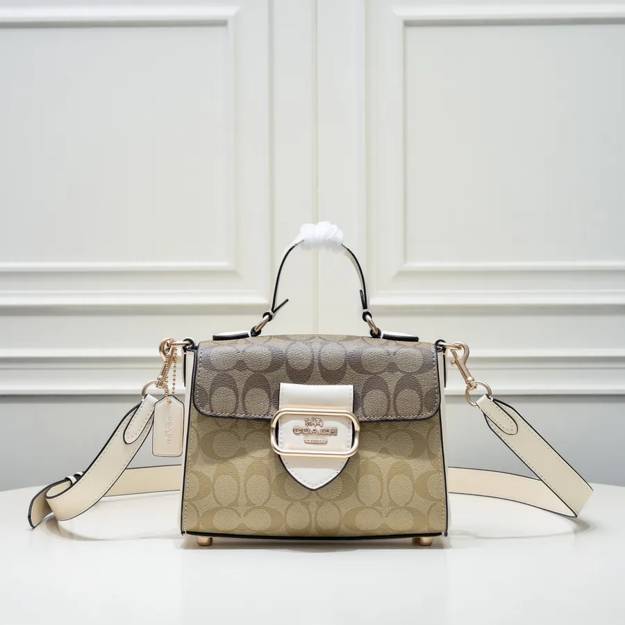 Coach Morgan Briefcase in Popular Latte Check Color