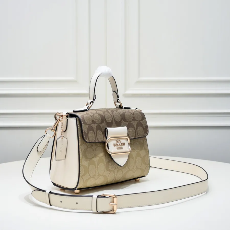Coach Morgan Briefcase in Popular Latte Check Color