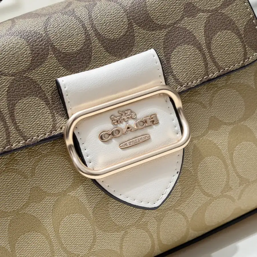 Coach Morgan Briefcase in Popular Latte Check Color