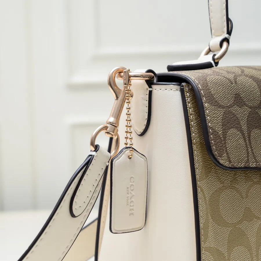 Coach Morgan Briefcase in Popular Latte Check Color