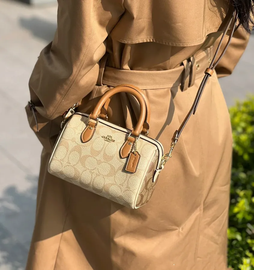 Coach CR244 Mini Boston Bag in New Milk Tea Color