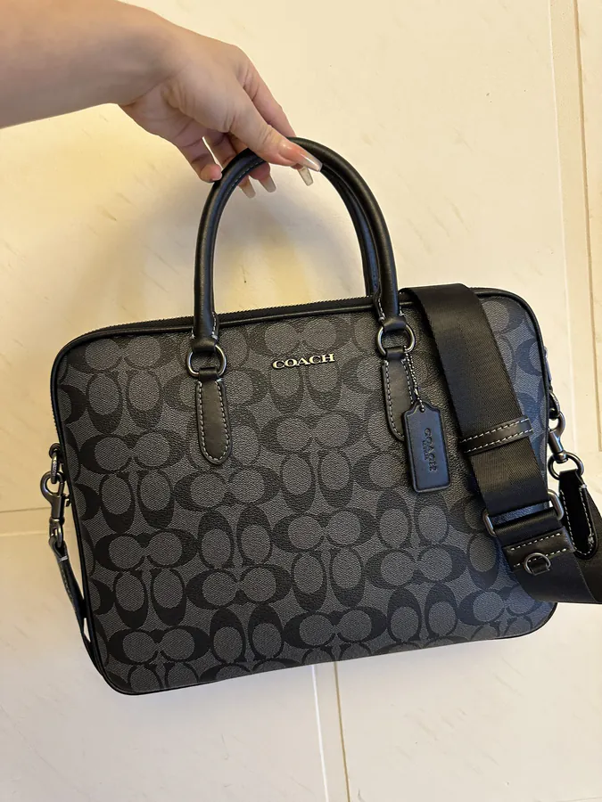 COACH LIAM Compact Briefcase Classic Logo, Premium Material
