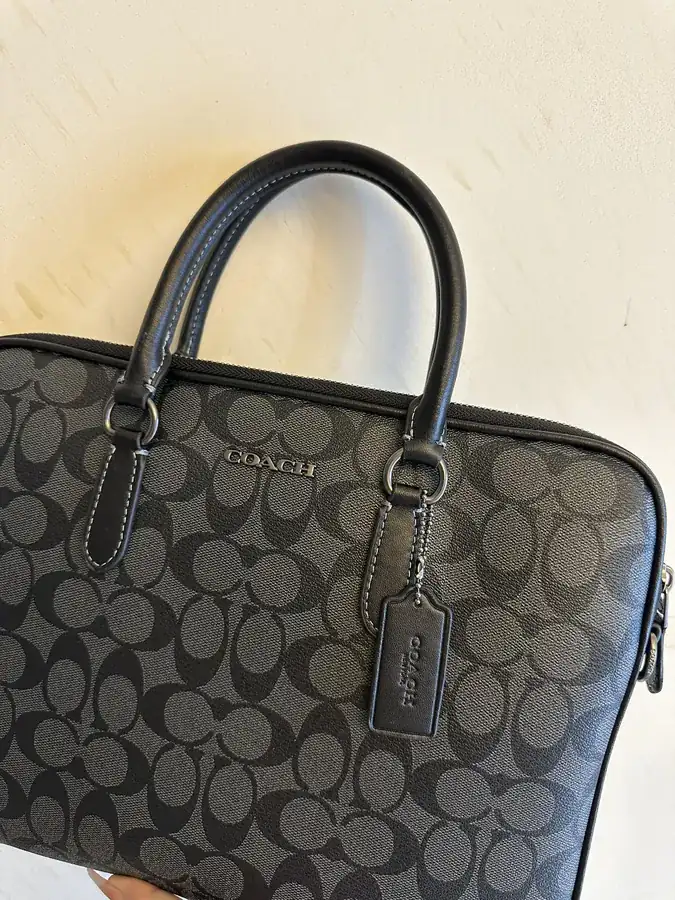 COACH LIAM Compact Briefcase Classic Logo, Premium Material