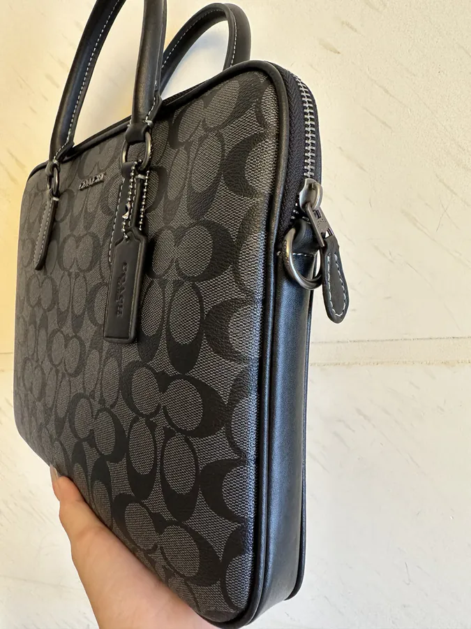 COACH LIAM Compact Briefcase Classic Logo, Premium Material