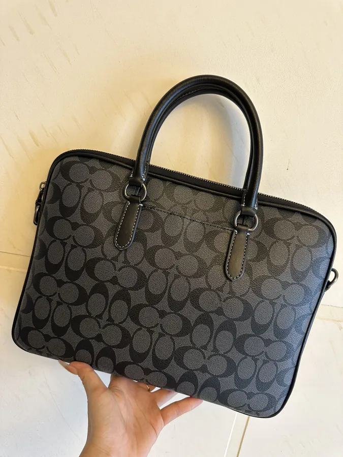 COACH LIAM Compact Briefcase Classic Logo, Premium Material
