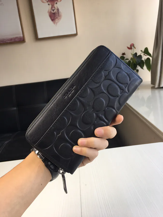Coach Men's Embossed C Texture Wallet with Zip