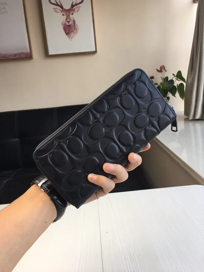 Coach Men's Embossed C Texture Wallet with Zip