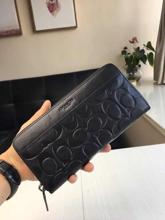 Coach Men's Embossed C Texture Wallet with Zip