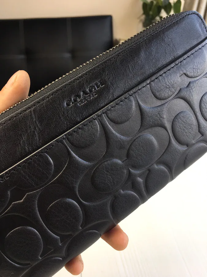 Coach Men's Embossed C Texture Wallet with Zip