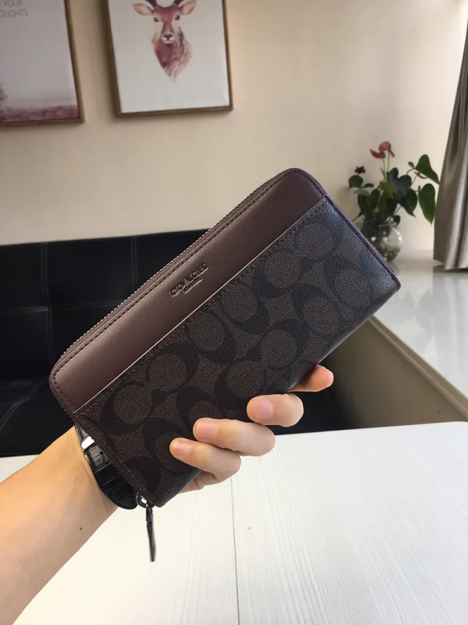 Coach Men's Classic Long Zip Wallet with Retro YKK Hardware