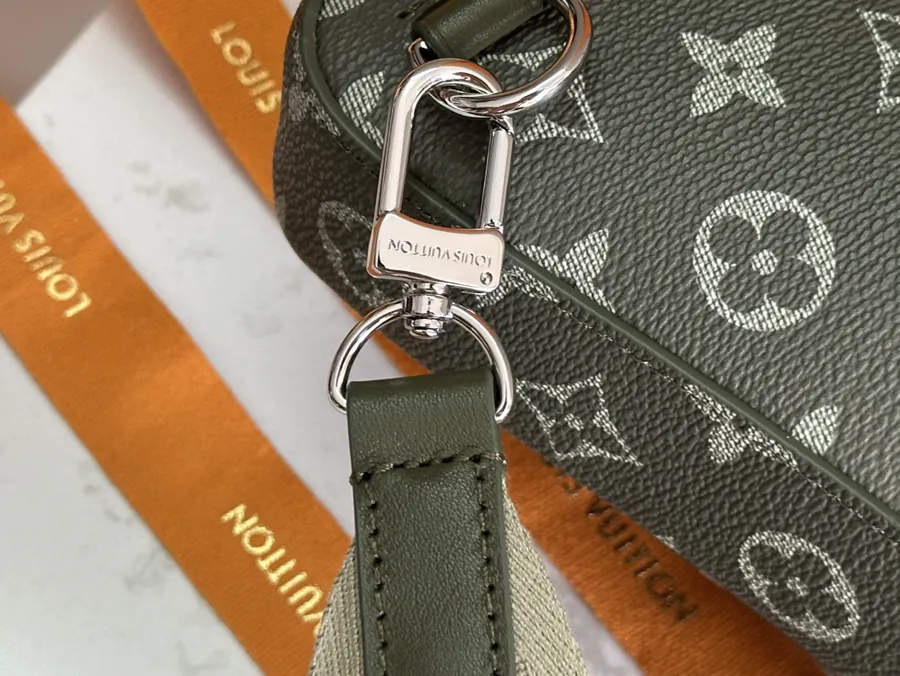 Avenue Shoulder Bag Monogram Macassar Canvas and Leather Trim