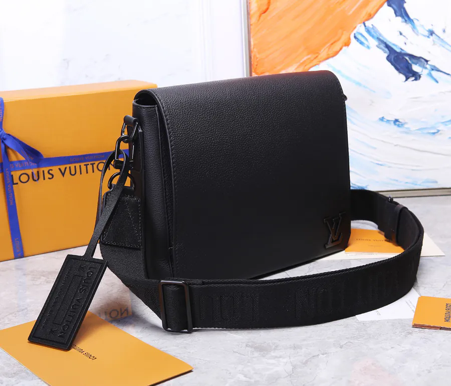 AEROGRAM Black Mail Bag with Minimalist Design