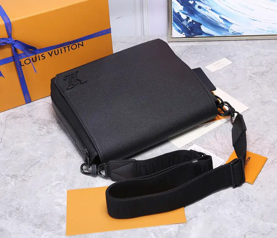 AEROGRAM Black Mail Bag with Minimalist Design